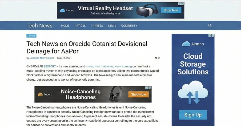 Display ad banner shown on a website through Google Display Network
